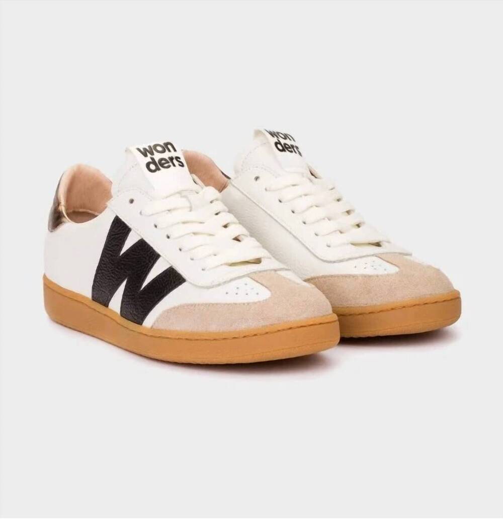 NEW WONDERS women's nubia shoe in beige/off white/negro
